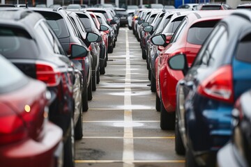 Car dealership lot filled with diverse vehicles for sale Emphasizing variety and availability