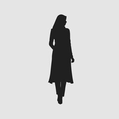 Hijab woman silhouette muslim arabic female illustration