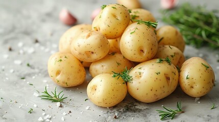 Steamed Potatoes on the table.