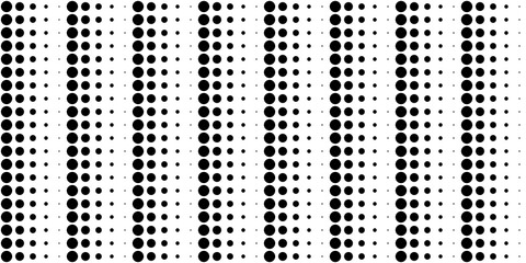 Black circles halftone seamless background.	