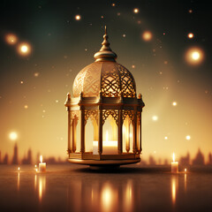 eid ul fitr lantern and crescent, in the style of historical significance - obrazy, fototapety, plakaty