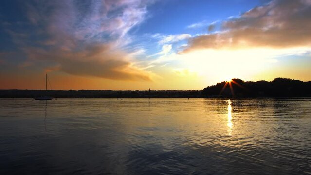 Relaxation and nature at sunset in Angera Italy