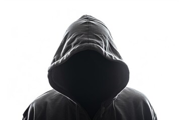 Hacker isolated on white background A concept of cyber threats and security breaches A visual metaphor for digital vulnerability and online crime