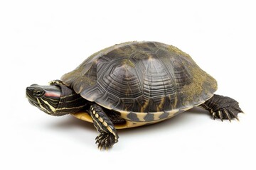 Obraz premium Turtle isolated on a white background Providing a clear and detailed image suitable for educational Environmental Or wildlife-themed projects