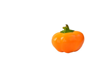 Orange bell pepper on a white background.