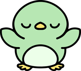 cute colorful baby bird