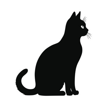 Black cat silhouette vector illustration