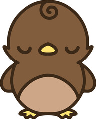 cute colorful baby bird