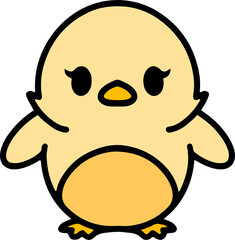 cartoon cute easter chick