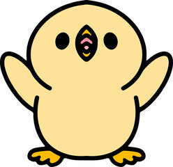 Obraz premium cartoon cute easter chick