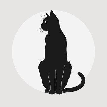 Black cat silhouette vector illustration