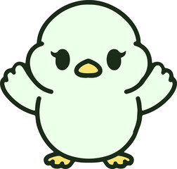 cartoon cute easter chick