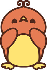 cute colorful baby bird