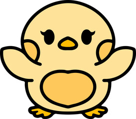 cute colorful baby bird