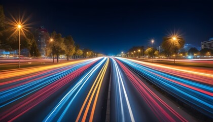 night traffic light, long exposure 