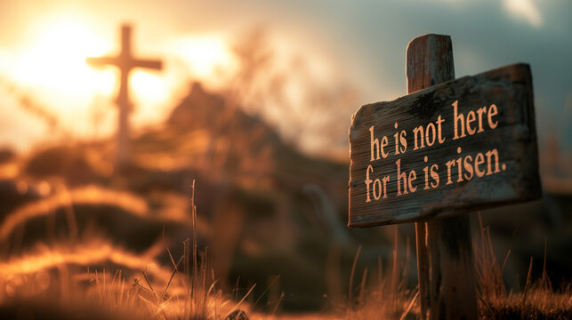 the resurrection of jesus, he is not here for he is risen, christian motive, easter