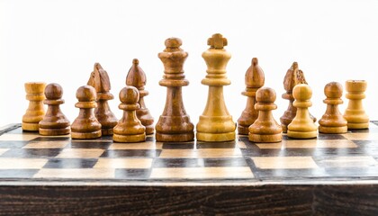 chess wood on white background