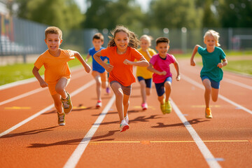 Spirited Sprint: Young Racers on the Track