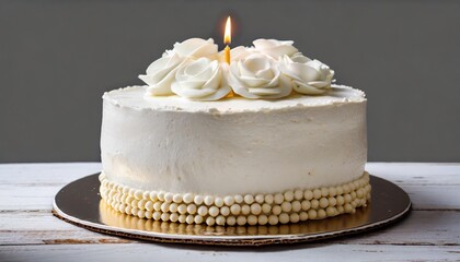 Obraz na płótnie Canvas white birthday cake profile