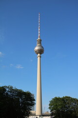 View to the Berlin TV Tower in Berlin, Germany