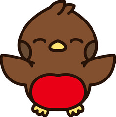 cute christmas robin cartoon