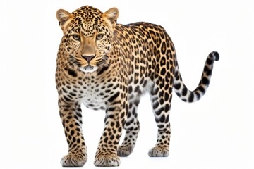 Obraz premium leopard isolated on plain background