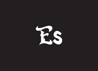 ES E S Letter Logo Design in Black Colors.