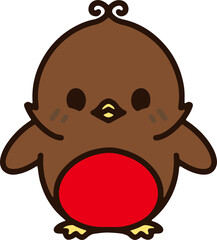 cute christmas robin cartoon