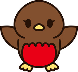 cute christmas robin cartoon