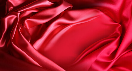 Red silk fabric