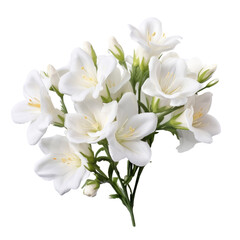 Charming flower .   White flower tone. Freesia: Innocence and thoughtfulness