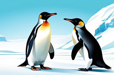 Obraz premium Adelie penguin colony of Cape Adare.