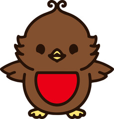 cute christmas robin simple graphic