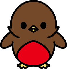 cute christmas robin simple graphic