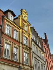 Historical houses in old town Wismar, Germany