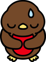Obraz premium cute christmas robin simple graphic