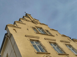 Historical houses in old town Wismar, Germany