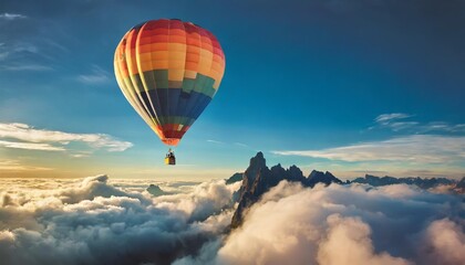 Fototapeta premium hotr balloon over the cloud created with