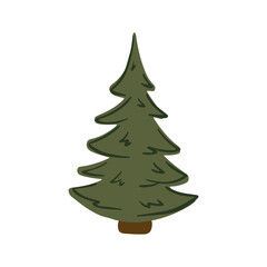 Simple christmas tree hand drawn vector