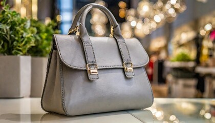 mulhouse france 24 december 2023 closeup of grey givenchy leather hand bag in a luxury fashion store showroom - obrazy, fototapety, plakaty