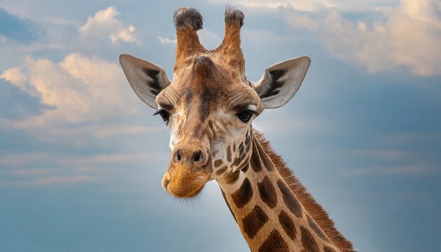 photography of a giraffe at the zoo in vienna on a clear day website header creative banner copyspace image