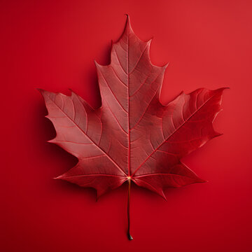 maple leaf on a red background .
