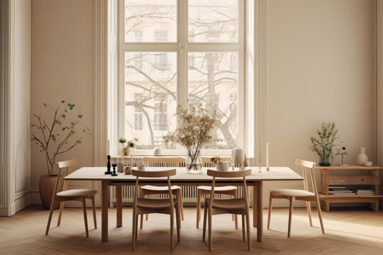 Scandinavian style dining room.