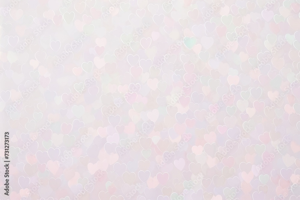 Poster Whimsical Dance of Light and Color: Abstract Sparkling Soft Hearts Pattern Background in Pastel Tones
