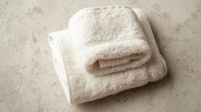 A top-view image of a folded soft terry towel, set against a light background