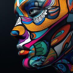 Kaleidoscope of Colors: Captivating Photorealistic Portraits in Multicolored Face Paint