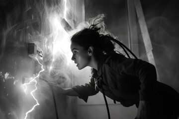 Celebrating labor day: powerful black and white image capturing the versatility of woman at work, showcasing their strength, dedication, and contributions across diverse professions and industries