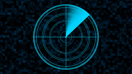 Green radar Navigation is looking for objects. Animation - a green ray running on the screen of the sea radar.