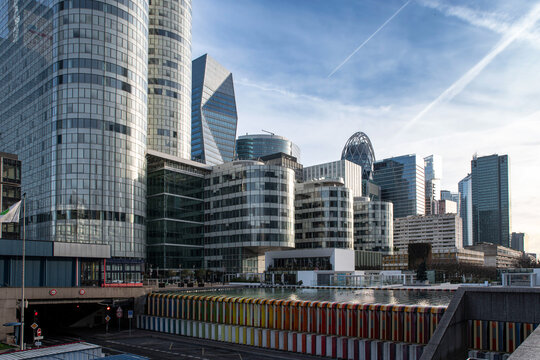 Modern building in the "La Défense" business district in Paris, France
