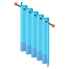 Isometric Curtains Hanging on a Rod